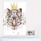 Designart - Leopard Head with Golden Crown - Contemporary Animal Art Canvas